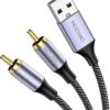 Amazon | MOSWAG USB - 2RCA 変換ケーブル USB to 2RCAオス オーディオケーブル USB変